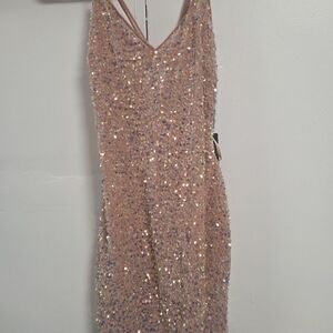 City Triangles Sparkling Sequin Mini Dress in Pink
